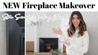 Fireplace Makeover in Our New House / Living Room Makeover Didn't go as planned + Building Cabinets