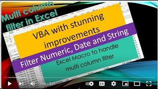 Excel Macro: Multiple column filter using VBA for Numeric, String and Date as well.