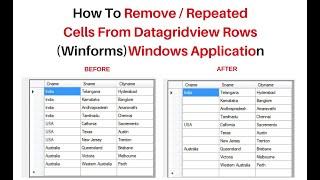 remove duplicate cell rows from datagridview column in winforms c#