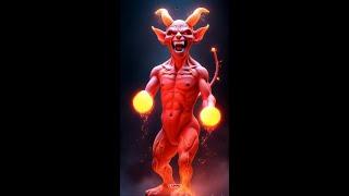 Devil From Hell Throwing Fire Balls On Sinners #devil #hell #sinner #monster #ai
