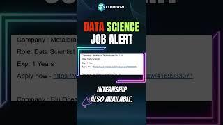 DATA SCIENCE JOB OPENINGS (Check Our Telegram Channel)