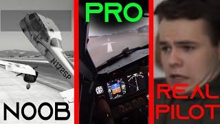 Noob vs. Pro vs. Real Pilot In X-plane and MSFS