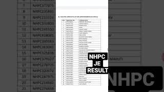 NHPC JE result Out!! Big news check your name