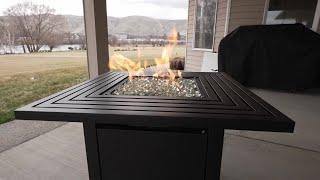 Amazon Basics 30-Inch 55,000 BTU Square Outdoor Propane Gas Fire Pit,