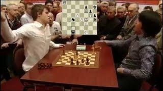 SHOCKING BLUNDER CHECKMATE IN ONE!!! MAGNUS CARLSEN LOSES TO TEIMOUR RADJABOV - BLITZ CHESS 2010