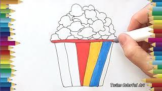 drawing delicious popcorn/Desenhando pipocas deliciosas