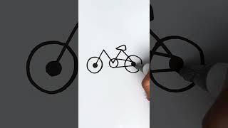 Draw M to a bicycle bike step by step creative easy drawing for kids #kids #easydrawing #stepbystep