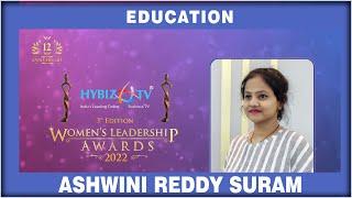 Ashwini Reddy Suram - Education Category Award || Women's Leadership Awards 2022 || Hybiz tv