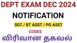 TNPSC DEPT EXAM DEC 2024 முழு விபரம்