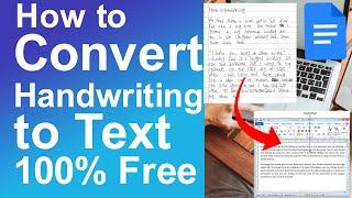 How to  Convert Handwriting To Text free