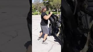 Josh rips off Danny Duncans crashed teslas door
