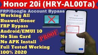 Honor 20i (HRY-AL00Ta) FRP Bypass | All Huawei/Honor FRP/Google Account Bypass 2020 Android/EMUI 10