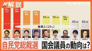 自民党総裁選　独自調査で自民議員票「８割超」が判明　立憲民主党代表選の結果が影響も？【Nスタ解説】｜TBS NEWS DIG