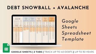 Video Tutorial - Debt Snowball & Avalanche Google Sheets Template