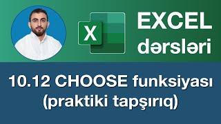 Excel dərsləri - 10.12 CHOOSE Practise , CHOOSE Praktika