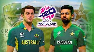 Pakistan and Australia in T20 WC 2024 Kit  Warm-up Match Pakistan vs India  Cricket 24 Gameplay