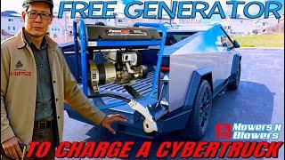 I got a Free 5000w gas Generator to charge a Tesla Cybertruck!