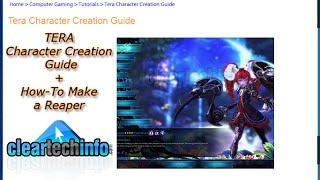 Tera Character Creation Tutorial + How-To Make a Reaper