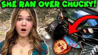 She Ran Over Chucky The Evil Doll With A Golf Cart!
