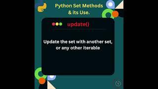 Exploring Python Set Methods 'update()'  #python  #coding  #interview #pythontutorial