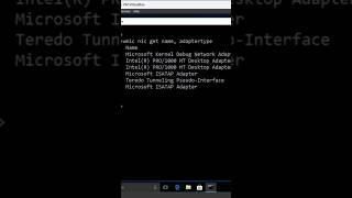 "wmic" command - Find network adapters  #shorts #shortsfeed