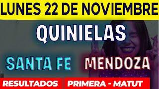 Quinielas Primera y matutina de Santa fé  Lunes 22 de Noviembre