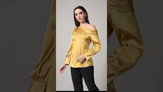 Mustard golden shirt, long sleeve shirt for women, golden top, women’s formal wear