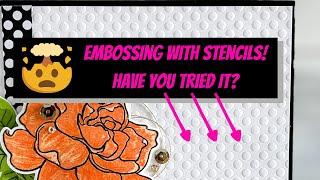 Emboss with Stencils! Have you tried this? #cardmaking #shorts #cardmakingtutorial #embossing