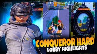 CONQUEROR HARD LOBBY HIGHLIGHTS1v4 Clutches YouTube Senior | PUBG mobile