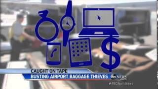 Airline luggage items stolen by airport baggage handlers