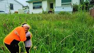 SHOCKING OVERGROWN Lawn Gets TRANSFORMED For Elderly Married Couple | Free Lawn Mowing Makeover