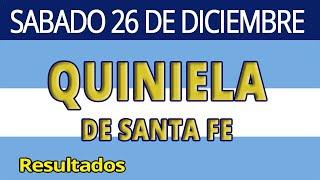 resultados del sorteo de la quiniela de Santa Fe del  sabado 26 de diciembre