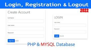 How To Make Login & Registration Form In PHP And MySQL, Create SignIn & Signup Page