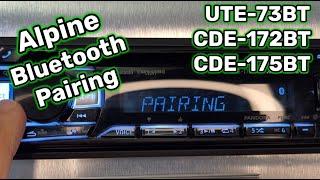 Alpine UTE-73BT CDE-172BT CDE-175BT Bluetooth Pairing Instructions