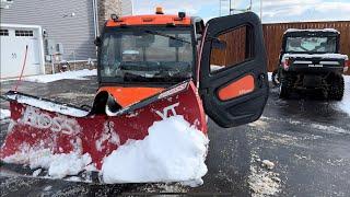 Plowing Snow in the Kubota RTV 1100C with a Boss V Plow