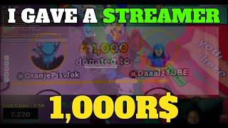 I gave THIS streamer 1,000 ROBUX.. | Roblox