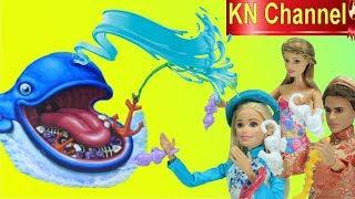 Đồ chơi trẻ em CÁ VOI XANH PHUN NƯỚC VÔ BÚP BÊ BARBIE VUI NHỘN | ĐỒ CHƠI PHÁP