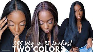 $55 Human Hair Wig  Sensationnel Straight 32 Inch Wig REALISTIC Human Hair Blend Thick Texture