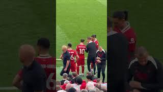 The Kop sang Gerrard’s name when Trent came on, booed him, then sang ‘One Conor Bradley. #liverpool