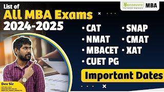 MBA Entrance 2024-25 - Important Dates Of All MBA Entrance Exams | Must Watch