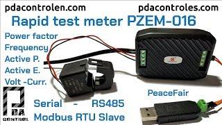 Fast review Meter PZEM-016 Modbus RTU RS485 with frequency y Power Factor: PDAControl