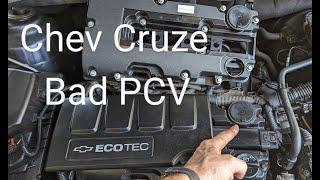 Chevy Cruze with a bad PCV valve.  Easy fix !