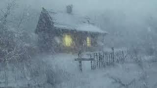 Majestic snowstorm at Little House on Mountain | Frozen Sounds For Relaxation & Concentration, Sleep