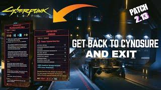 Get Back To Cynosure and Exit (Get Erebus & MK6 Canto) Cyberpunk 2077 Patch 2.13