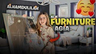 NEW FURNITURE AGAYA|KHANA DISTRIBUTE KIA|VLOG BY RABEECA KHAN