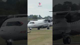 Impressive short landing ATR-72 performs an incredibly short landing #aviation