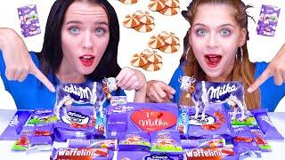 MILKA CHOCOLATE PARTY ONE COLOR FOOD CHALLENGE By LiLiBu