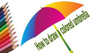 How to draw a colored umbrella