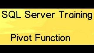 SQL Server training :- How to implement Pivot?