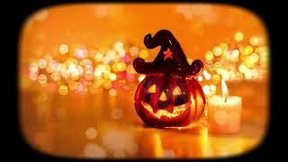 Cute Halloween Ambience & Music  — Flickering Candle & Twinkling Lights 